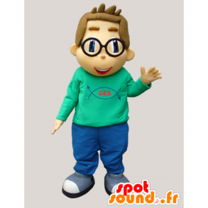 Mascot schoolboy, nerd, computer programmer - MASFR032412 - Human mascots