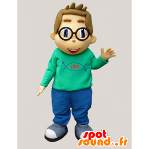 Mascot schooljongen, nerd, computer wetenschapper - MASFR032412 - Human Mascottes