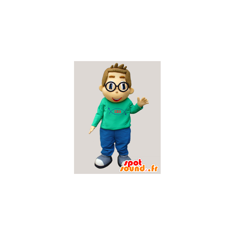 Mascot schoolboy, nerd, computer programmer - MASFR032412 - Human mascots