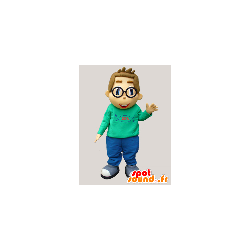 Mascot schooljongen, nerd, computer wetenschapper - MASFR032412 - Human Mascottes