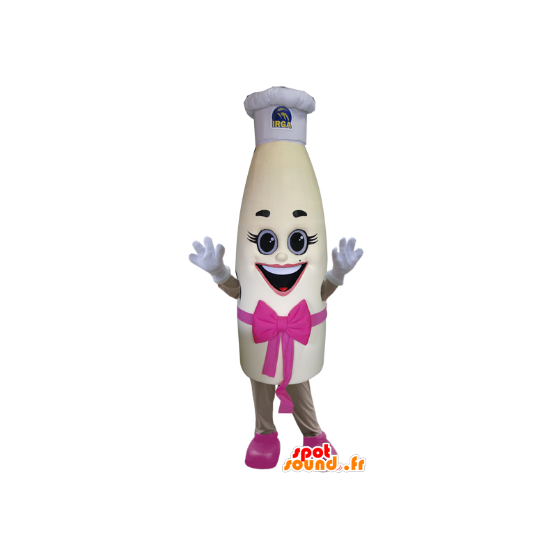 Giant milk bottle mascot with a toque - MASFR032414 - Mascots of objects