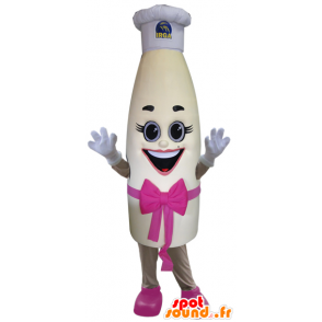 Giant milk bottle mascot with a toque - MASFR032414 - Mascots of objects
