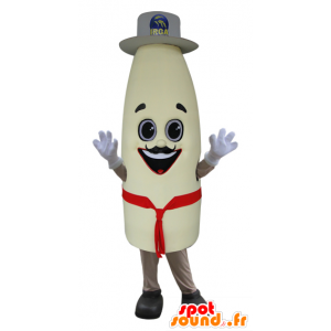 Giant milk bottle mascot with a hat - MASFR032415 - Mascots of objects