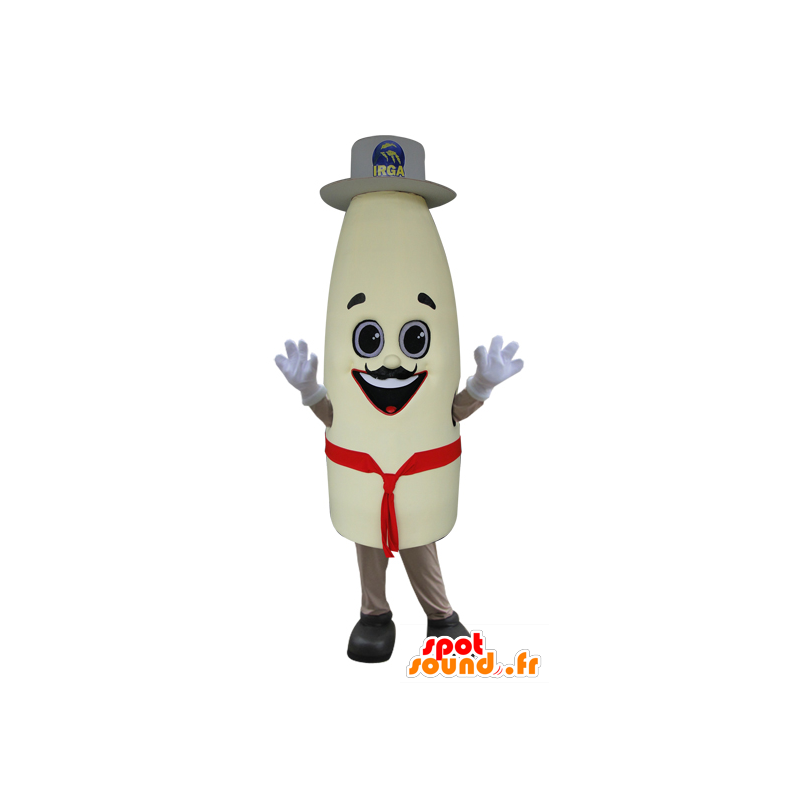 Giant milk bottle mascot with a hat - MASFR032415 - Mascots of objects