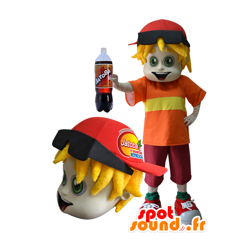 Mascot adolescente novo com dreadlocks e óculos - MASFR032419 - Mascotes humanos