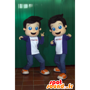 2 mascotas de niños de ojos azules. mascotas de los niños - MASFR032426 - Niño de mascotas