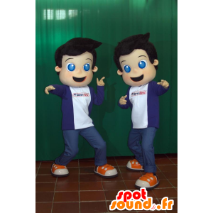 2 mascots blue-eyed boys. Mascots children - MASFR032426 - Mascots child