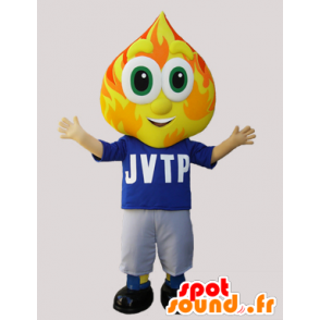 Sněhulák maskot s plamenem ve tvaru hlavy - MASFR032429 - Man Maskoti