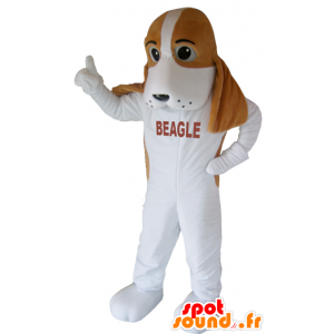 Hund Maskottchen, braun und weiß Beagle - MASFR032430 - Hund-Maskottchen