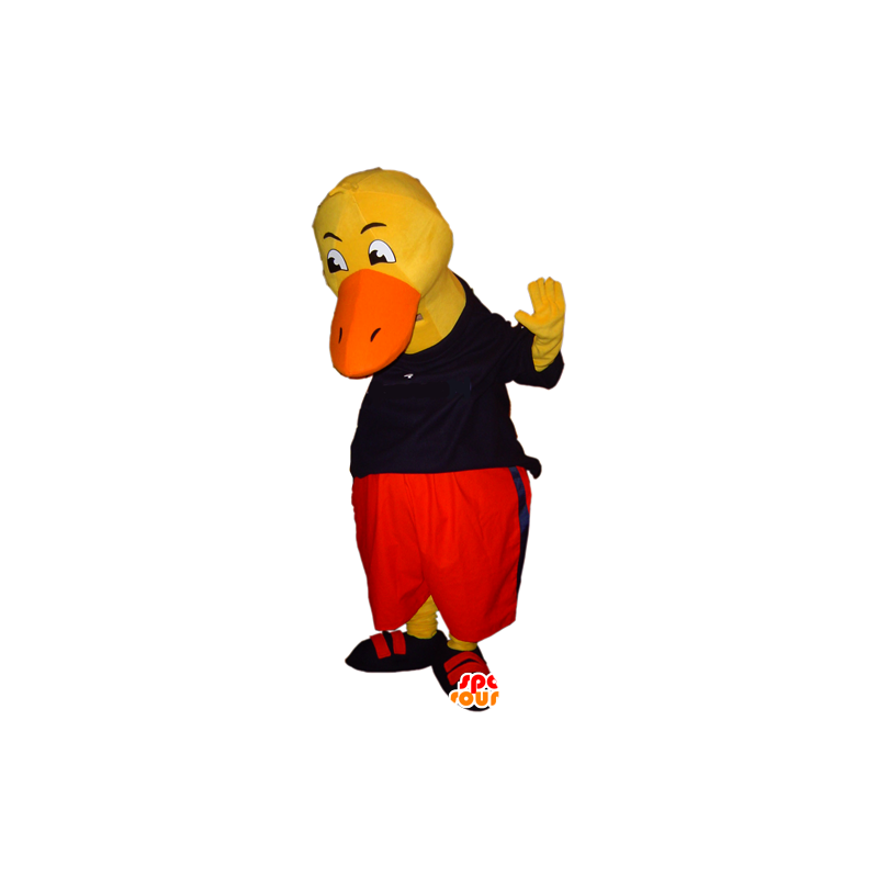 Mascota del pato amarillo, gigante, vestido de negro y rojo en Mascota de  los patos Cambio de color Sin cambio Tamaño L (180-190 cm) Croquis antes de  fabricar (2D) No ¿Con la