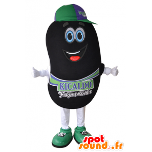Mascot riesigen schwarzen Bohnen. Bohne Maskottchen - MASFR032436 - Essen-Maskottchen