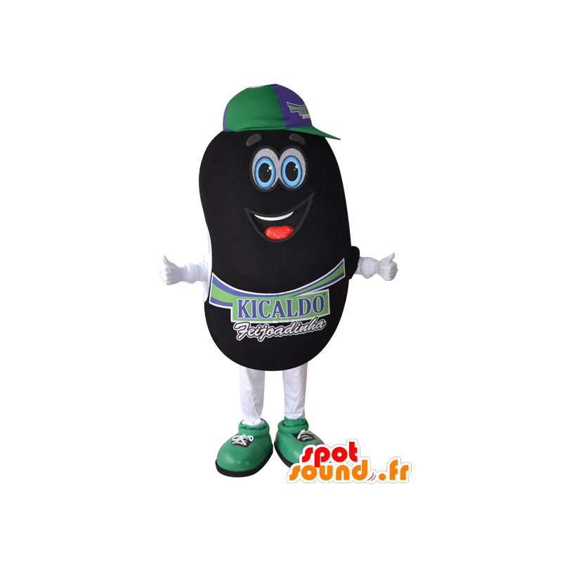 Mascotte gigantische zwarte bonen. Bean Mascot - MASFR032436 - food mascotte