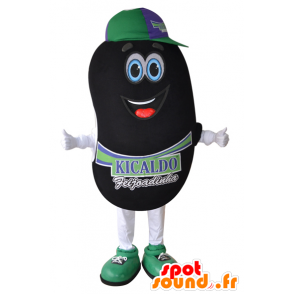 Maskotti jättiläinen mustia papuja. Bean Mascot - MASFR032436 - ruoka maskotti