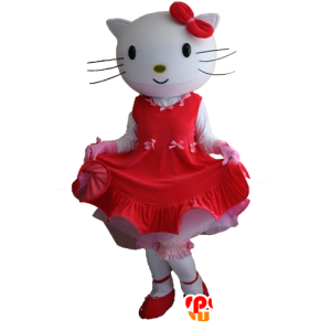 Hello Kitty maskot, berømt tegneseriekat - Kat maskotter - MASFR032439 - SpotSound.fr