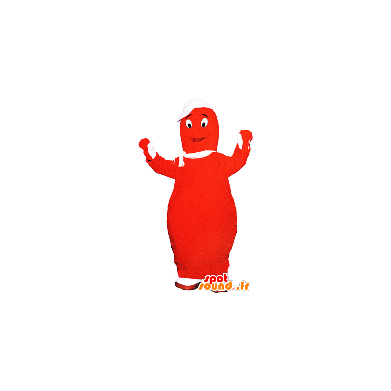Rød Barbapapa maskot. Kæmpe bowlingmaskot - Objekt maskotter - MASFR032446 - SpotSound.fr