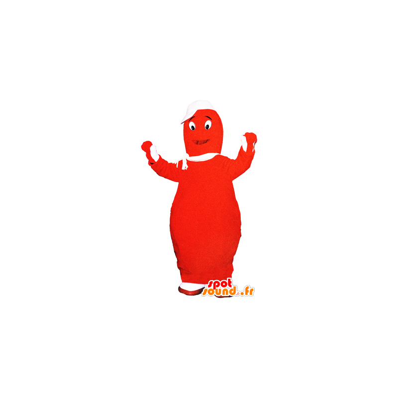 Mascotte de Barbapapa rouge. Mascotte de quille géante - MASFR032446 - Mascottes d'objets