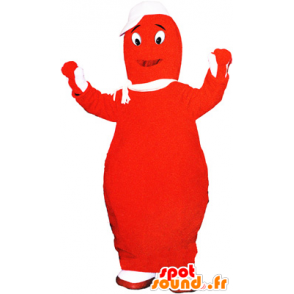 Rød Barbapapa maskot. Kæmpe bowlingmaskot - Objekt maskotter - MASFR032446 - SpotSound.fr