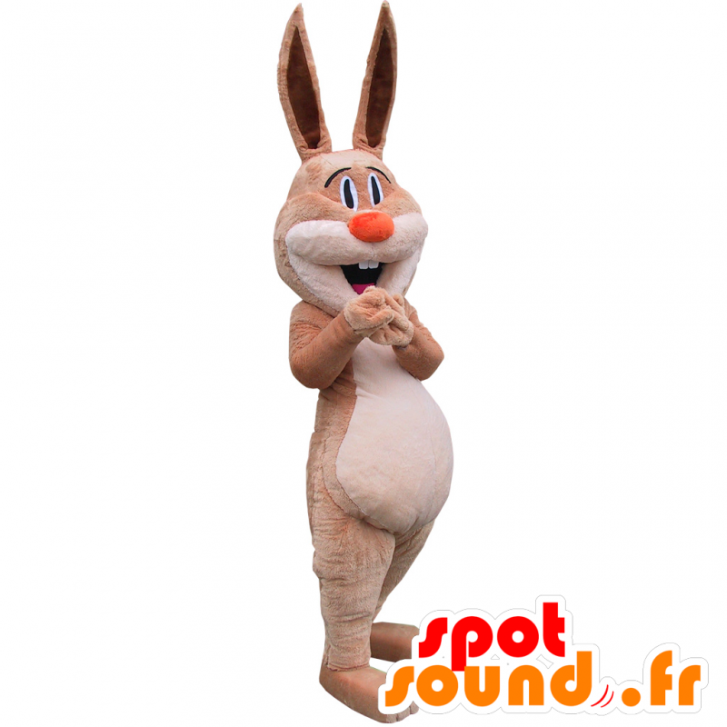 Kæmpe kaninmaskot, brun og beige, blød og sød - Kanin maskot - MASFR032447 - SpotSound.fr