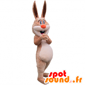 Mascotte de lapin géant, marron et beige, doux et mignon - MASFR032447 - Mascotte de lapins