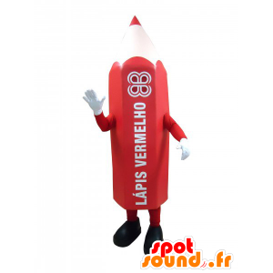 Mascotte de crayon rouge géant. Mascotte de stylo - MASFR032451 - Mascottes Crayon