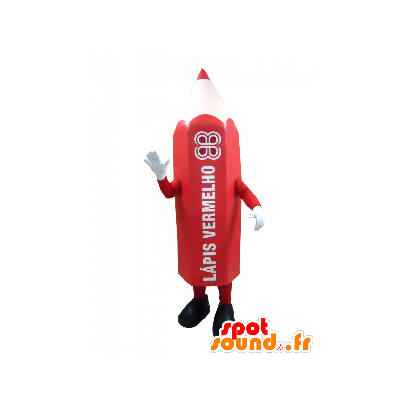Mascotte de crayon rouge géant. Mascotte de stylo - MASFR032451 - Mascottes Crayon