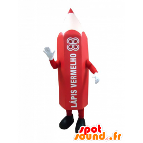 Mascot lápiz rojo gigante. pluma de la mascota - MASFR032451 - Lápiz de mascotas