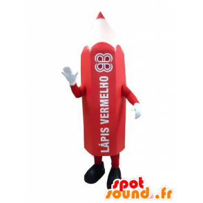 Kæmpe rød blyantmaskot. Pen maskot - Blyant maskotter - MASFR032451 - SpotSound.fr