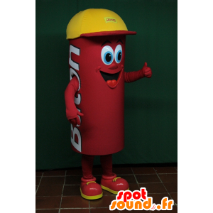 Mascot κόκκινο άνθρωπος, με ένα κυλινδρικό πώμα - MASFR032454 - Ο άνθρωπος Μασκότ