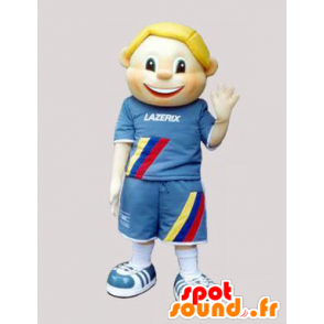 Mascot Kind blonden Jungen in Blau gekleidet - MASFR032455 - Maskottchen-Kind