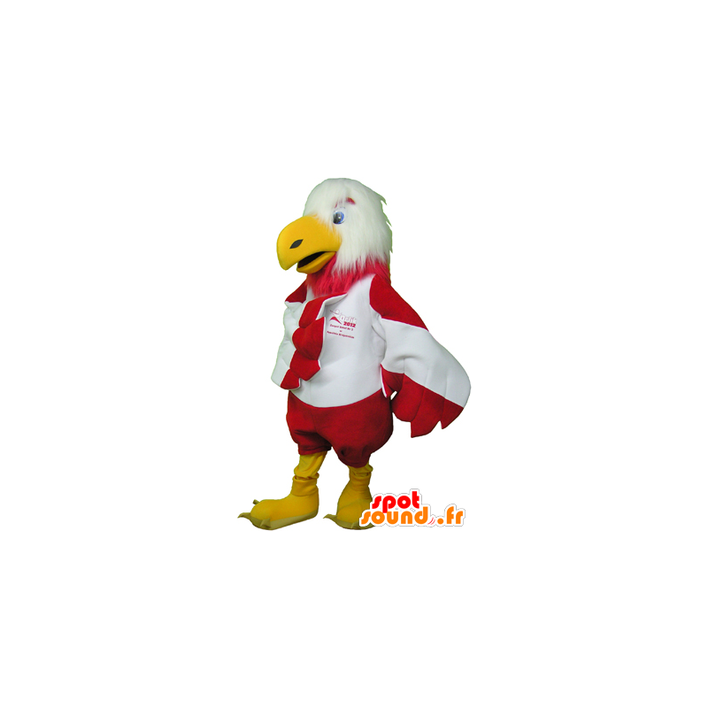 La mascota del águila blanco y rojo, peludo y muy divertido - MASFR032463 - Mascota de aves