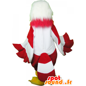 Maskotti valkoinen ja punainen kotka, pörröinen ja hauska - MASFR032463 - maskotti lintuja
