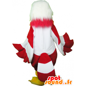 Mascot hvit og rød ørn, hårete og moro - MASFR032463 - Mascot fugler