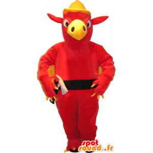 Mascot vogel, rood gier bedrijf klusjesman - MASFR032467 - Mascot vogels