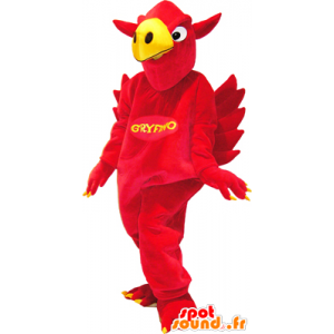 Mascot red and yellow griffin with wings in the back - MASFR032468 - Missing animal mascots