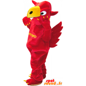 Mascotte rood en geel griffin met vleugels op de rug - MASFR032468 - uitgestorven dieren Mascottes