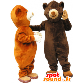 2 bjørnemaskotter, en brun bjørn og en brun bjørn - Bjørnemaskotter - MASFR032469 - SpotSound.fr