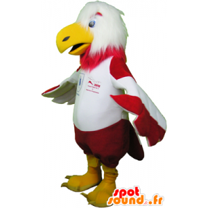 Mascotte d'aigle rouge et blanc en tenue de sport - MASFR032471 - Mascotte sportives