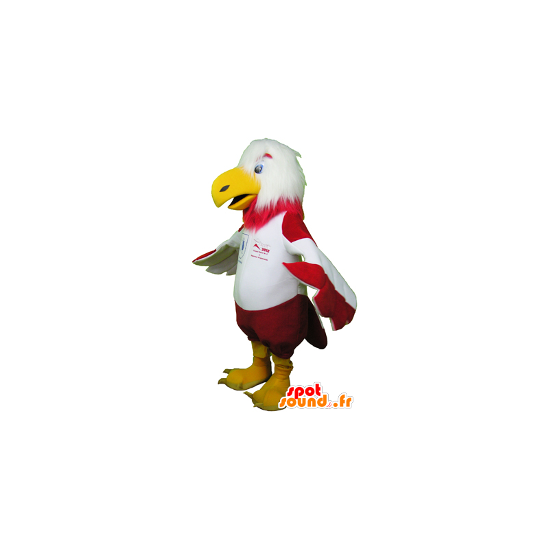 Mascotte d'aigle rouge et blanc en tenue de sport - MASFR032471 - Mascotte sportives