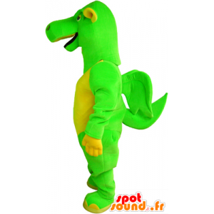 Vihreä ja keltainen lohikäärme maskotti pienillä siivillä - MASFR032478 - Dragon Mascot