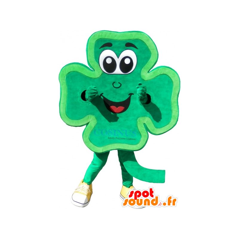 Jetel maskot 4 zelené listy as úsměvem - MASFR032484 - Maskoti rostliny