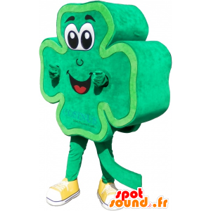 Trébol de la mascota de 4 hojas verdes y sonriente - MASFR032484 - Mascotas de plantas