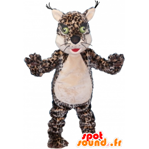 Tiger maskot, puntíkovaný leopard se zelenýma očima - MASFR032488 - Tiger Maskoti