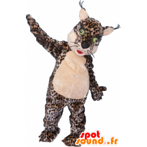 Mascotte de tigre, de léopard tacheté avec les yeux verts - MASFR032488 - Mascottes Tigre