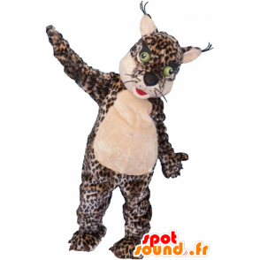 Mascote do tigre, leopardo manchado com olhos verdes - MASFR032488 - Tiger Mascotes