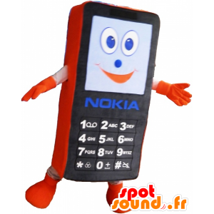 Mascotte de téléphone portable noir et orange. Mascotte de GSM - MASFR032495 - Mascottes d'objets