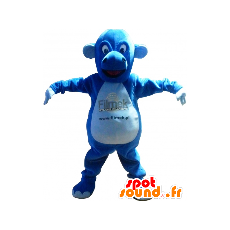 Blu creatura mascotte, drago, simpatico e paffuto - MASFR032499 - Mascotte drago