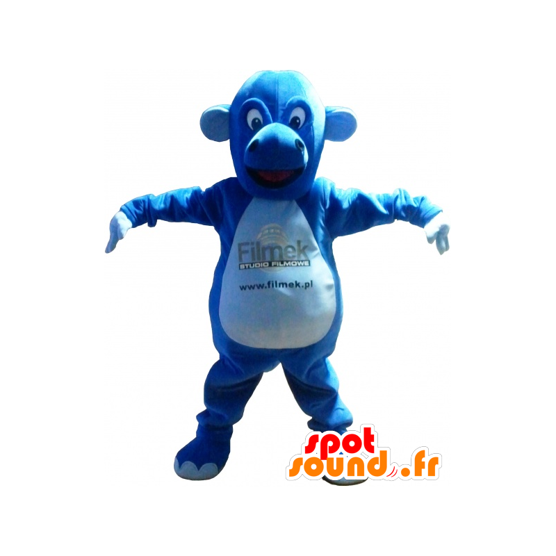 Blue creature mascot, dragon, cute and plump - MASFR032499 - Dragon mascot