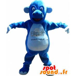 Blue creature mascot, dragon, cute and plump - MASFR032499 - Dragon mascot