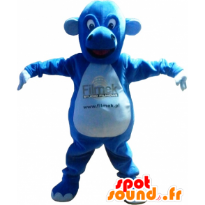 La mascota azul criatura, dragón, lindo y regordete - MASFR032499 - Mascota del dragón