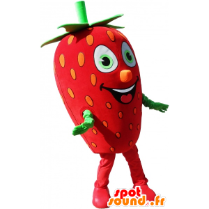 Mascot rode en groene aardbei, reuze - MASFR032503 - fruit Mascot